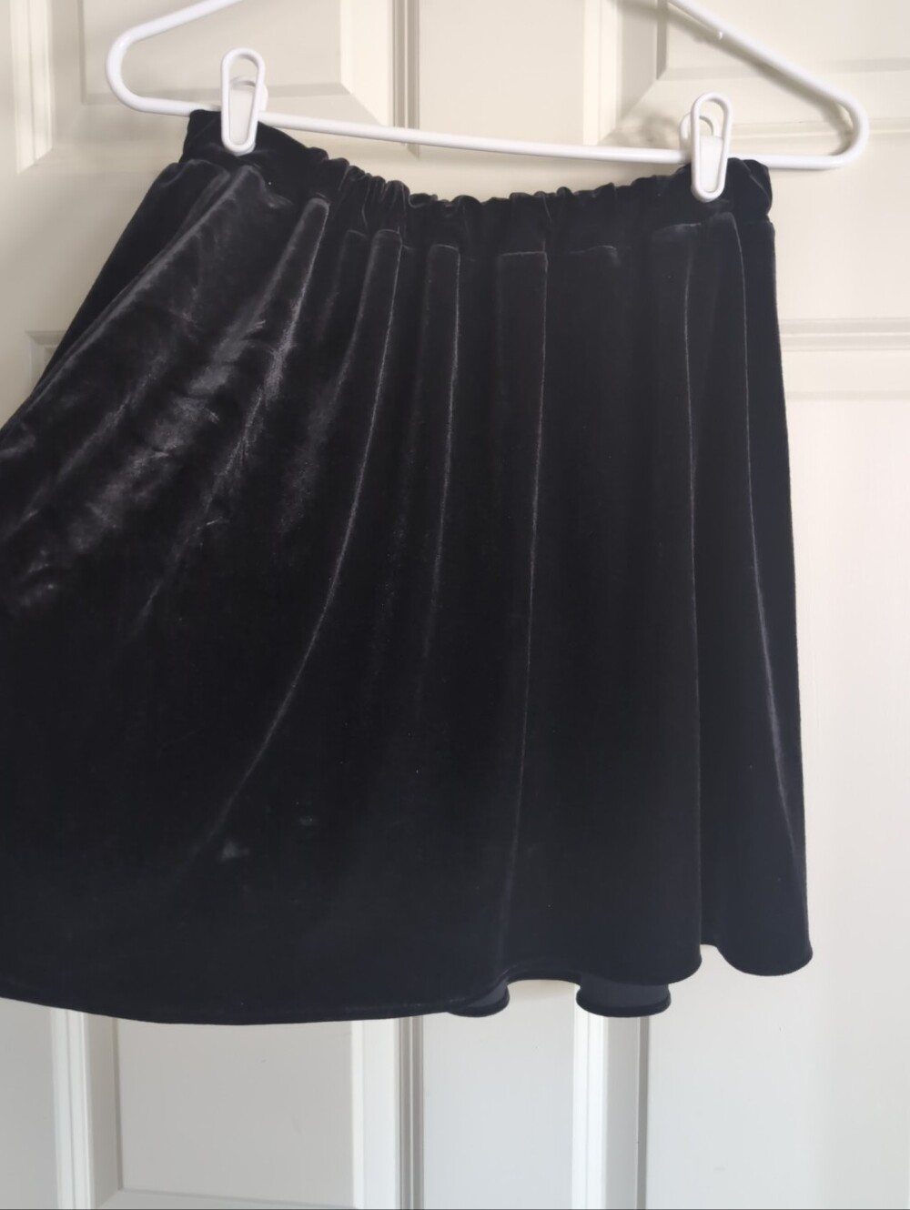 Black American Apparel poly velvet mini skirt